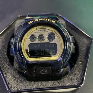 Black and gold G-Shock watch